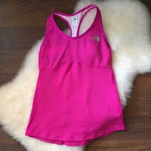 The North Face pink tank with built in bra